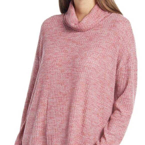 EVERLEIGH Cowl Neck Tunic Top Shirt‎ Mauve Chambray NWT Size XS X-small Relaxed - Picture 1 of 5